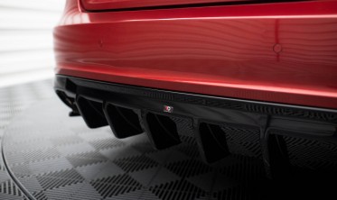 Тюнинговый диффузор заднего бампера Audi S5 8T Sportback Maxton-design (под двойные насадки) фото