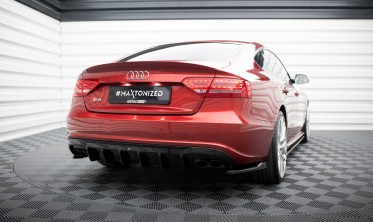 Тюнинговый диффузор заднего бампера Audi S5 8T Sportback Maxton-design (под двойные насадки) фото
