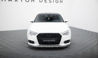Тюнінг накладка (дифузор) на передній бампер Audi A3 8V Sedan 2016-2020 Maxton-design фото