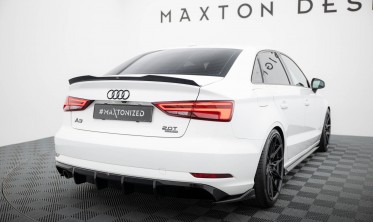 Дифузор заднього бампера Audi A3 8V sedan рестайл (під одну насадку) фото