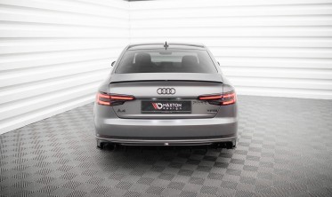 Тюнінг дифузор на задній бампер Maxton-design для Audi A4 B9 S-line (під одну насадку) фото