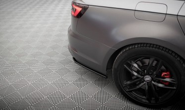 Боковые накладки (элероны) на задний бампер Audi A4 B9 S-line вар. 3 фото