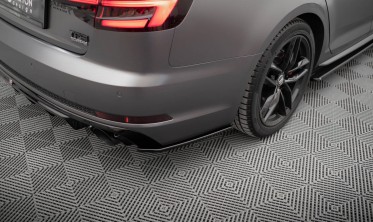 Боковые накладки (элероны) на задний бампер Audi A4 B9 S-line вар. 3 фото
