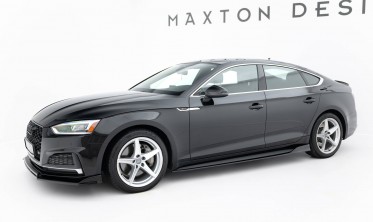 Нижние тюнинг накладки (листвы) на боковые пороги Audi S5 / A5 S-Line Sportback F5 фото