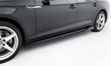 Нижние тюнинг накладки (листвы) на боковые пороги Audi S5 / A5 S-Line Sportback F5 фото