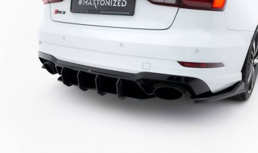 Центральный диффузор Street Pro на задний бампер Audi RS3 Sedan 8V рестайл вар. 2 фото