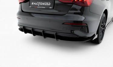 Диффузор + боковые накладки Street Pro на задний бампер Audi A3 Sedan 8Y фото