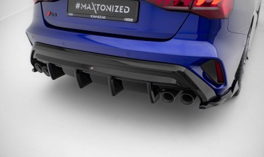 Тюнинговый диффузор Maxton-design заднего бампера Audi S3 8Y 2024- Sedan (под двойные насадки) фото