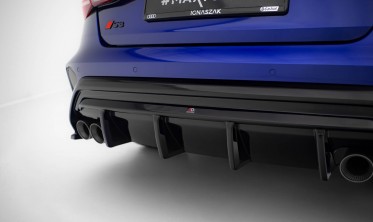 Тюнинговый диффузор Maxton-design заднего бампера Audi S3 8Y 2024- Sedan (под двойные насадки) фото