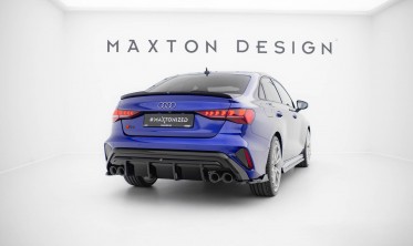 Тюнинговый диффузор Maxton-design заднего бампера Audi S3 8Y 2024- Sedan (под двойные насадки) фото
