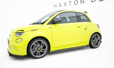 Нижние тюнинг диффузоры (листвы) на боковые пороги Abarth 500e 2023 - Maxton design фото