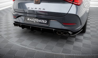 Тюнинговый диффузор Maxton-design заднего бампера Cupra Leon ST Mk1 (под двойные насадки) фото