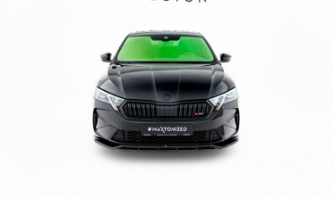 Тюнінгова накладка (губа) на передній бампер Skoda Octavia RS Liftback / Combi Mk4 2024- вар. 1 фото