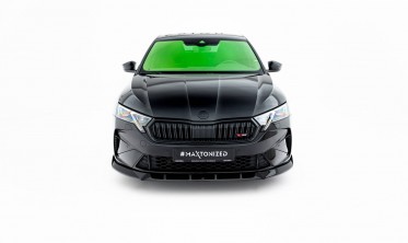 Дифузор (накладка) на передній бампер Skoda Octavia RS Liftback / Combi Mk4 рестайл вар. 2 Maxton-design фото