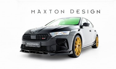 Дифузор (накладка) на передній бампер Skoda Octavia RS Liftback / Combi Mk4 рестайл вар. 2 Maxton-design фото
