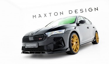 Дифузор (накладка) на передній бампер Skoda Octavia RS Liftback / Combi Mk4 рестайл вар. 2 Maxton-design фото