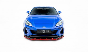 Тюнинг диффузор на передний бампер Subaru BRZ Mk2 с красной вставкой вар. 2 фото