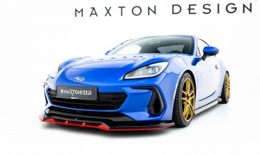 Тюнинг диффузор на передний бампер Subaru BRZ Mk2 с красной вставкой вар. 2 фото