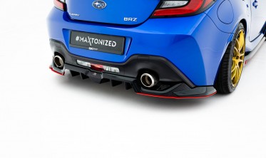 Задній дифузор на бампер з червоною вставкою Toyota GR86 Mk1, Subaru BRZ Mk2 вар. 2 фото