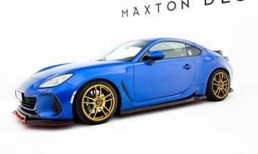 Бокові накладки під пороги з червоними вставками Toyota GR86 Mk1, Subaru BRZ Mk2 вар. 2 фото