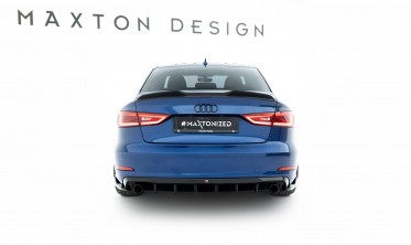 Дифузор Maxton-design на задній бампер Audi A3 8V Sedan (одинарні насадки з обох боків) фото