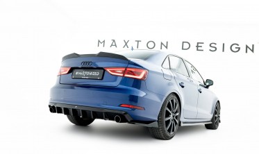Дифузор Maxton-design на задній бампер Audi A3 8V Sedan (одинарні насадки з обох боків) фото