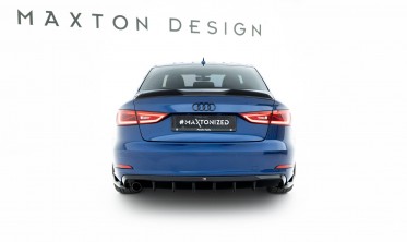 Диффузор Maxton-design на задний бампер Audi A3 8V Sedan (одинарная насадка) фото
