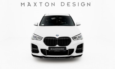 Тюнинг накладка (юбка) на передний бампер BMW X1 M-Pack F48 2019-2022 Maxton design фото