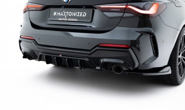 Тюнинг диффузор на задний бампер BMW 4 G22 / G23 M-Pack под одинарные насадки фото