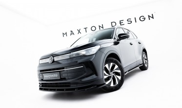 Нижний тюнинг диффузор (юбка) на передний бампер VW Tiguan Mk3 вар. 2 фото