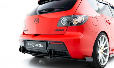 Центральный тюнинг диффузор на задний бампер Mazda 3 MPS Mk1 EU версия Street Pro фото