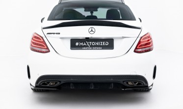 Бокові тюнінг накладки на задній бампер Mercedes C W205 Sedan AMG-Line фото