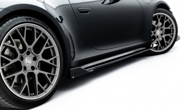 Нижние листвы (накладки) на боковые пороги Porsche 911 Carrera Sport Design 992 вар. 2 фото