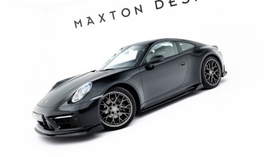 Нижние листвы (накладки) на боковые пороги Porsche 911 Carrera Sport Design 992 вар. 2 фото