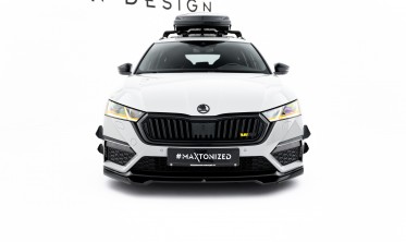 Тюнинг накладка на передний бампер Skoda Octavia Mk4 RS Maxton design вар. 4 фото