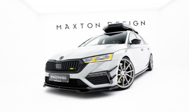 Тюнинг накладка на передний бампер Skoda Octavia Mk4 RS Maxton design вар. 4 фото