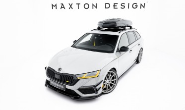 Тюнинг накладка на передний бампер Skoda Octavia Mk4 RS Maxton design вар. 4 фото