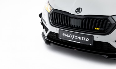 Тюнинг накладка на передний бампер Skoda Octavia Mk4 RS Maxton design вар. 4 фото