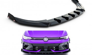 Передній спліттер + бокові накладки на бампер VW Golf MK8 2024- R версія фото