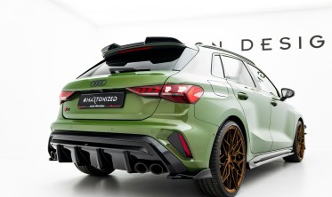 Диффузор Maxton-design заднего бампера Audi S3 8Y рестайл Sportback (двойные насадки) фото