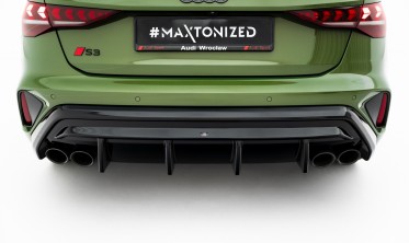 Диффузор Maxton-design заднего бампера Audi S3 8Y рестайл Sportback (двойные насадки) фото