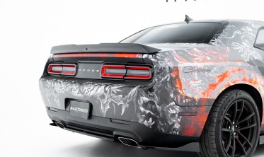 Тюнінг накладки на край заднього бампера Dodge Challenger MK3 RT рестайл фото