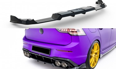 Тюнинг накладка на задний бампер VW Golf MK8 R вар. 1 фото