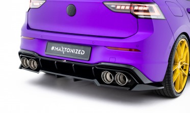 Тюнинг диффузор (юбка) на задний бампер VW Golf MK8 R вар. 2 фото