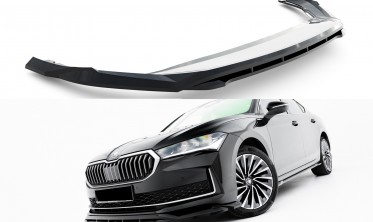 Тюнинг накладка (юбка) на передний бампер Skoda Superb Mk4 Maxton design вар. 1 фото