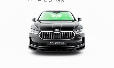 Тюнинговый сплиттер на передний бампер Skoda Superb Mk4 вар. 2 фото