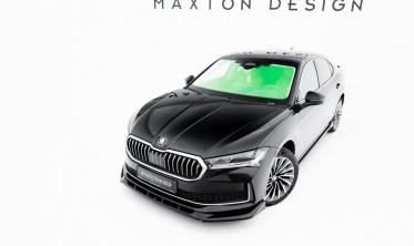 Тюнинговый сплиттер на передний бампер Skoda Superb Mk4 вар. 2 фото