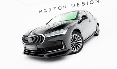 Тюнинговый сплиттер на передний бампер Skoda Superb Mk4 вар. 2 фото