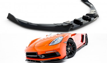 Тюнинговый сплиттер на передний бампер Porsche 718 Cayman GTS 982c вар. 3 фото