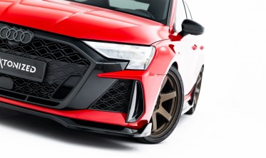 Тюнинг юбка на передний бампер Audi RS3 8Y Sedan, Sportback вар. 2 (обвес Макстон) фото